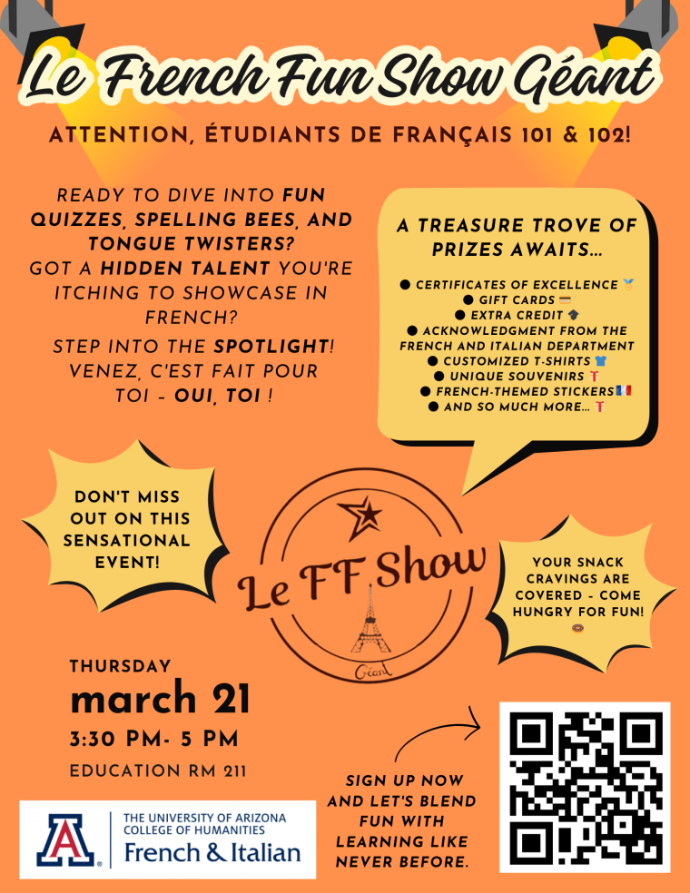 Le French Fun Show Sign up flyer