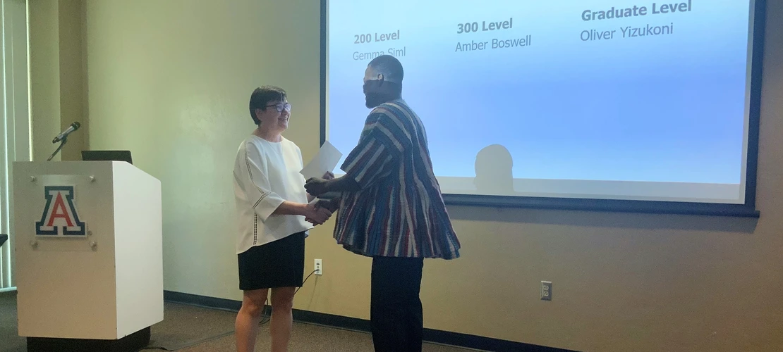 French Poetry Contest - Oliver Yizukoni and Prof. Coropceanu