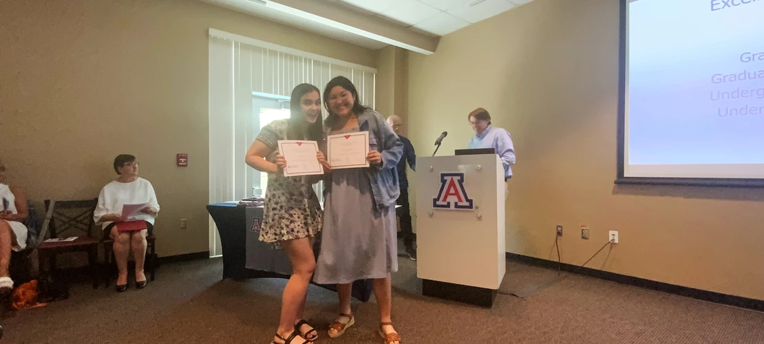 Olivia and Mia - Excellence in Service Undergrad Recipients