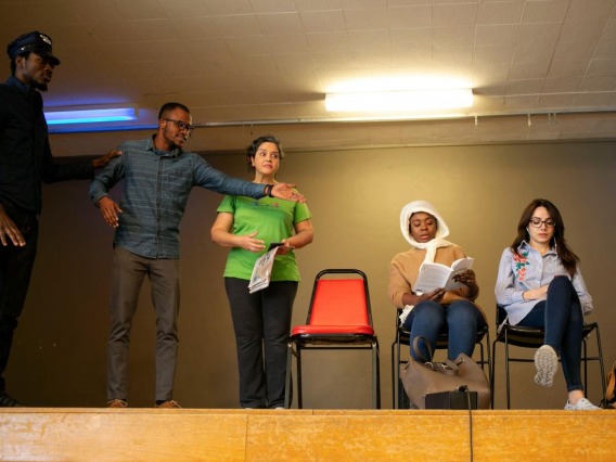 students performing a skit