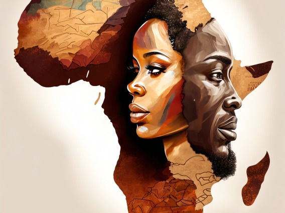 Africa with man and woman image