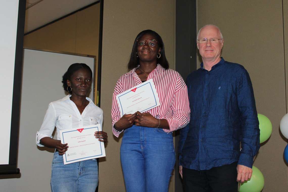 MA Scholarship recipients and Professor Mcginnis