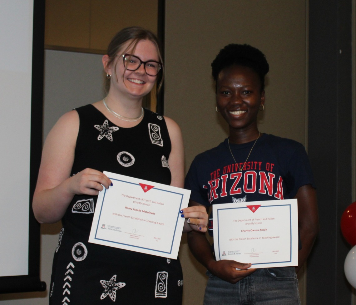 MA students who received the Excellence in Teaching award