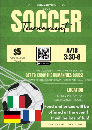 Humanities Clubs, Soccer Tournament Flyer